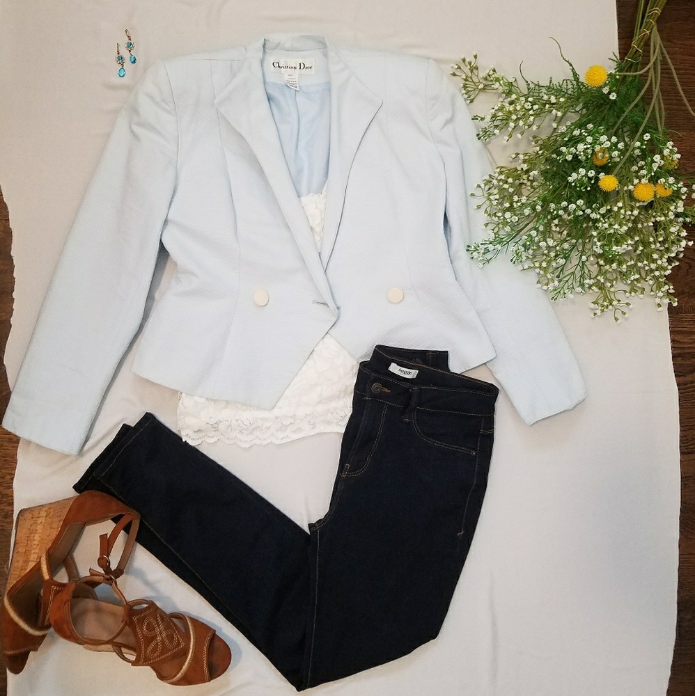 Rare VTG Christian Dior Blue Blazer